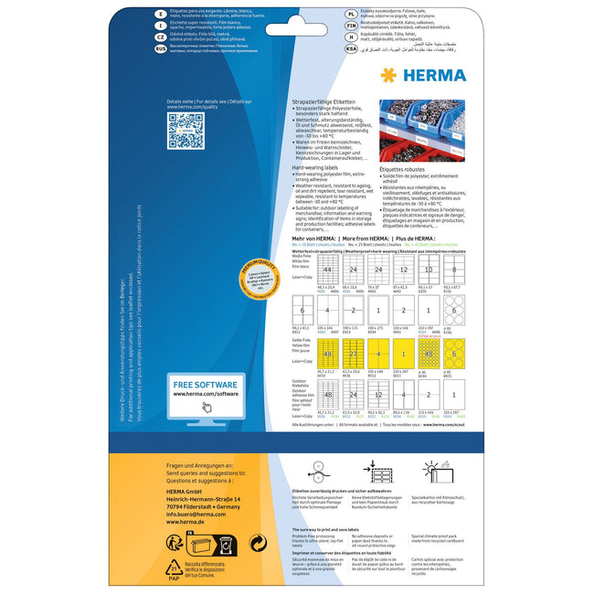 HERMA -  Etiket  4692 97x42.3mm folie 300st wit
