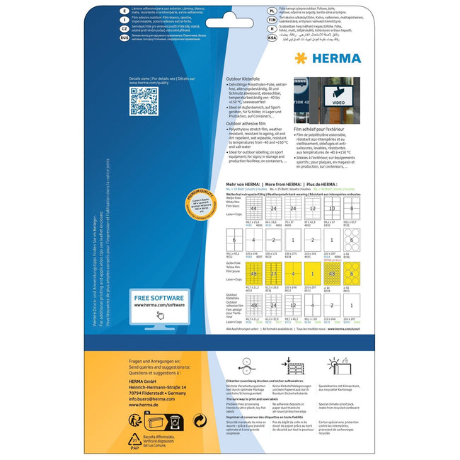 HERMA -  Etiket  9533 99.1x42.3mm weerbestendig