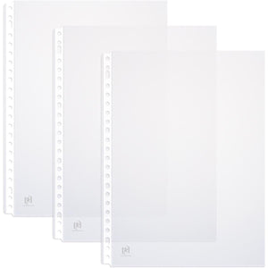Oxford - sac de présentation, A4, en PP transparent, perforation 23 trous, 90 microns, boîte de 100 pièces