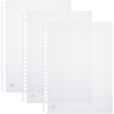 Oxford - sac de présentation, A4, en PP transparent, perforation 23 trous, 90 microns, boîte de 100 pièces