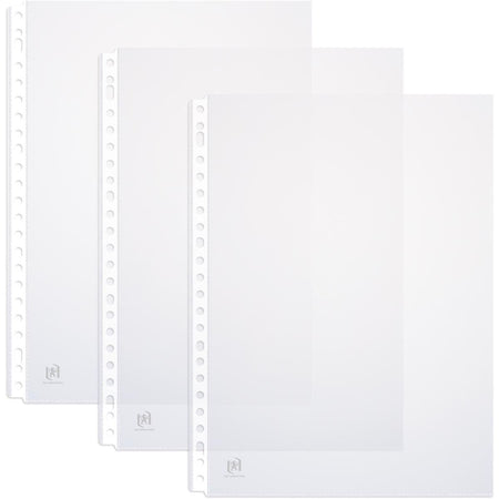 Oxford - sac de présentation, A4, en PP transparent, perforation 23 trous, 90 microns, boîte de 100 pièces