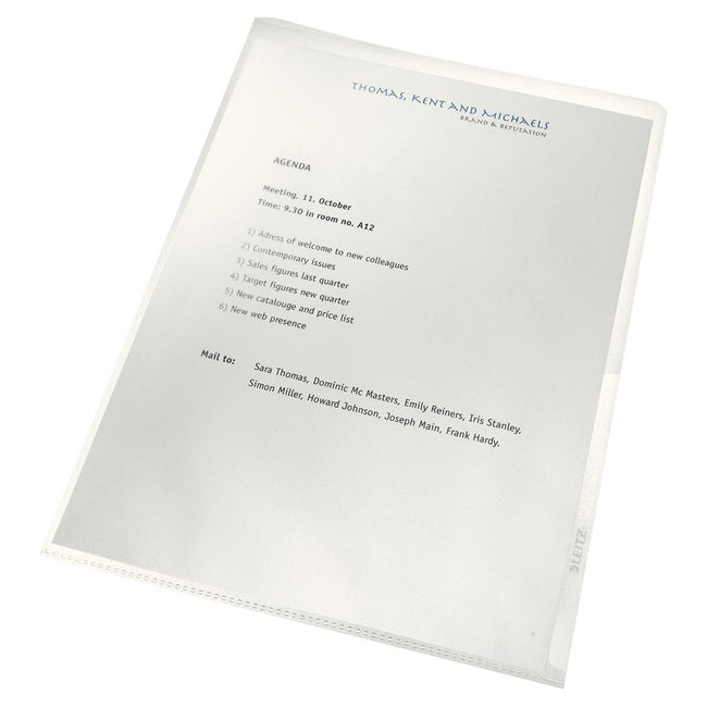 Leitz - Recycle L-Folder, Transparent, Pack de 100 pièces