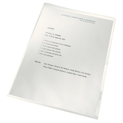 Leitz -  recycle L-map, transparant, pak van 100 stuks