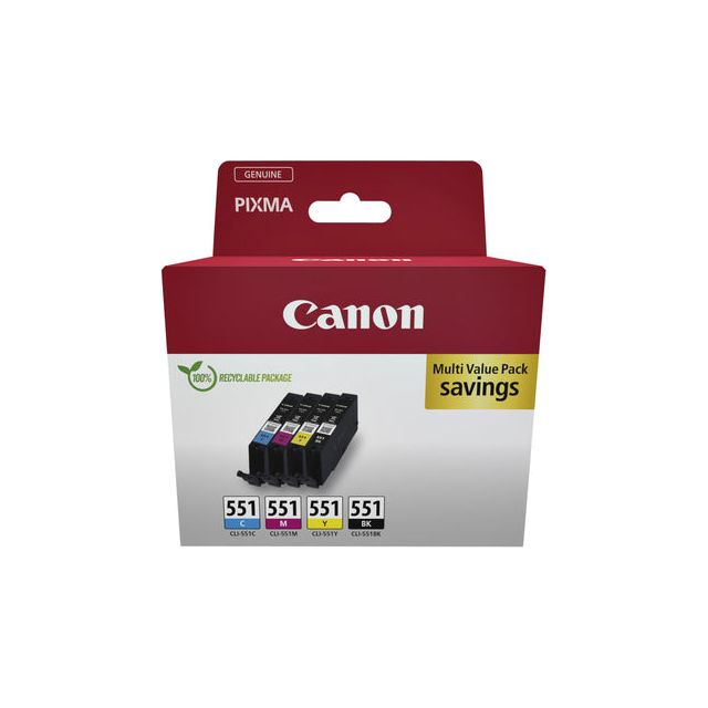 Canon - Inkcartridge Canon CLI -551 noir + 3 couleurs