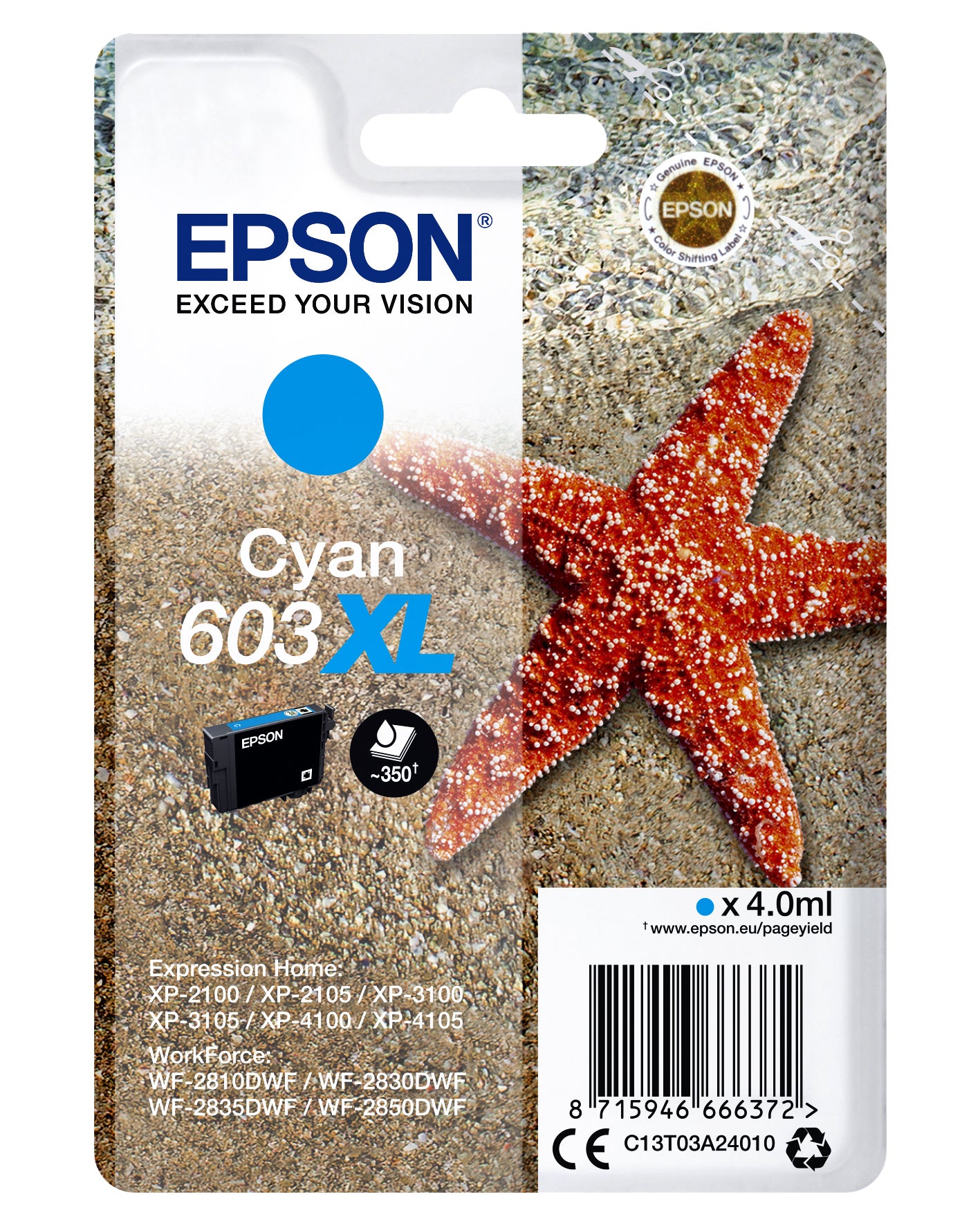 Epson - Cartouche d'encre 603XL T03A2 bleue