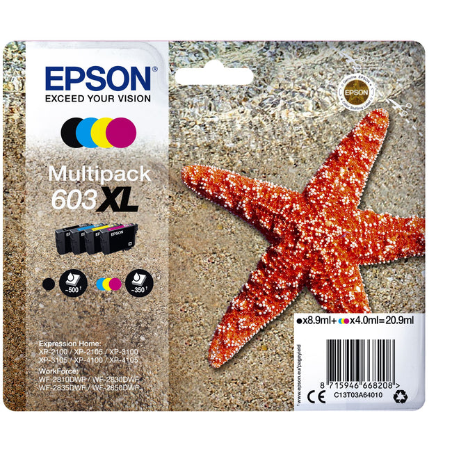 Epson - Cartouche d'encre 603XL T03A6 noire + 3 couleurs