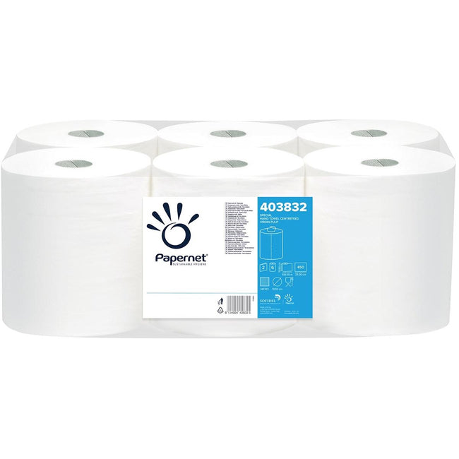 Papernet - essuie-tout Maxi Centerfeed, 2 épaisseurs, 108 m, 450 feuilles, paquet de 6 rouleaux
