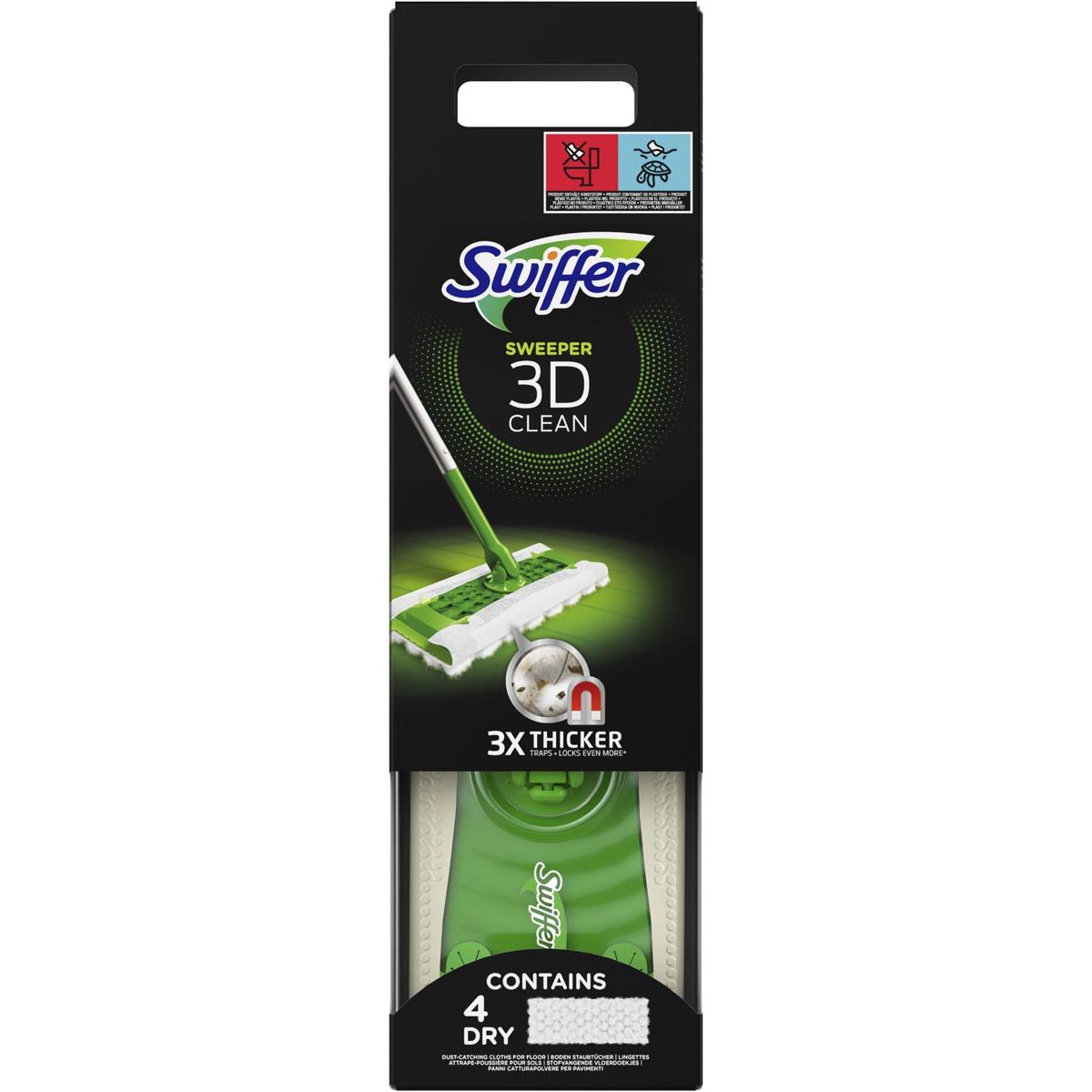 Swiffer - nettoyant pour sols 3D Clean terkit, avec 4 chiffons secs et 2 chiffons humides