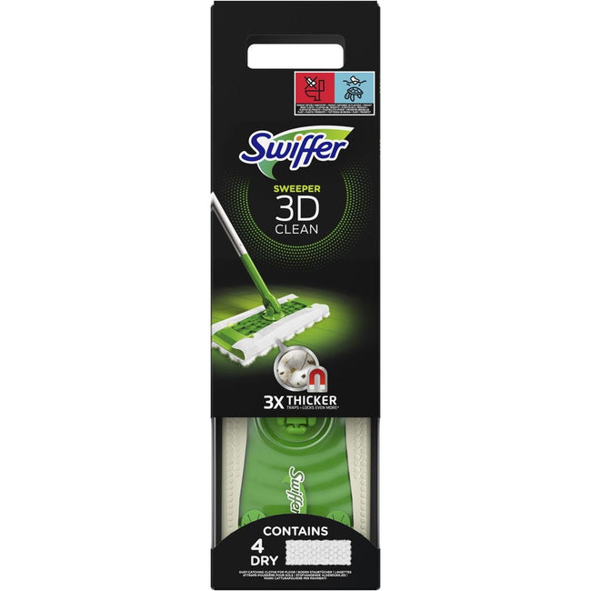 Swiffer - nettoyant pour sols 3D Clean terkit, avec 4 chiffons secs et 2 chiffons humides