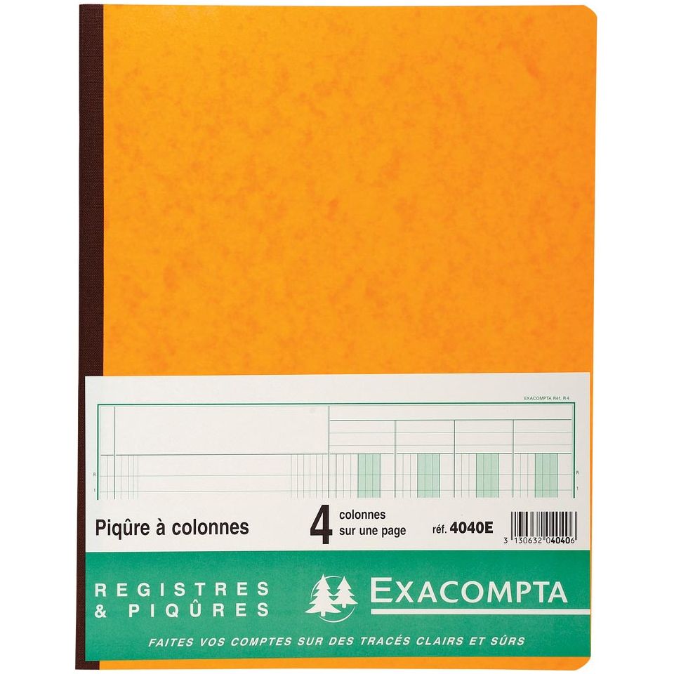 EXACOMTA - REGISTERS, FT 32 x 25 cm, 4 colonnes sur 1 page, 31 lignes, 80 pages