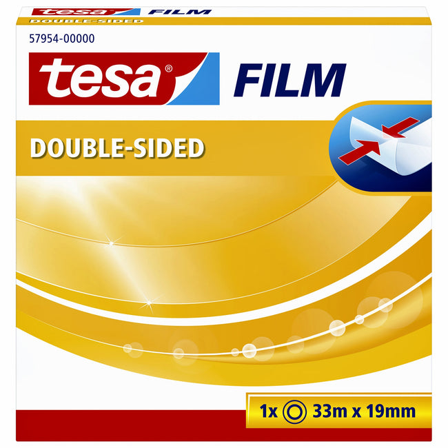 Tesa -  Dubbelzijdig plakband film 33mx19mm tr