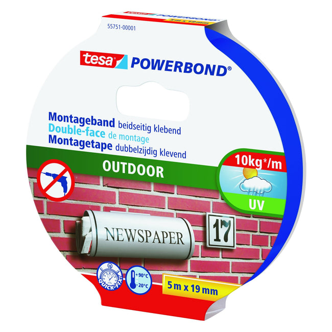 Tesa -  Montagee outdoor dubbelz 5mx19mm tr