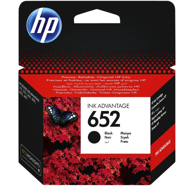 HP - Cartouche d'encre f6v25ae 652 noire