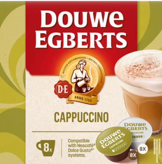 Douwe Egberts -  koffiecapsules Cappucino, pak van 8 stuks