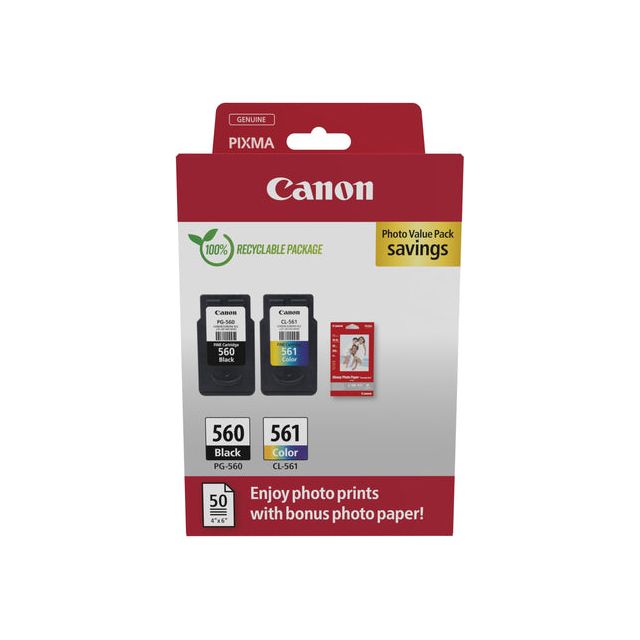 Canon-inkcartridge Canon PG-560 CL-561 Black + Couleur