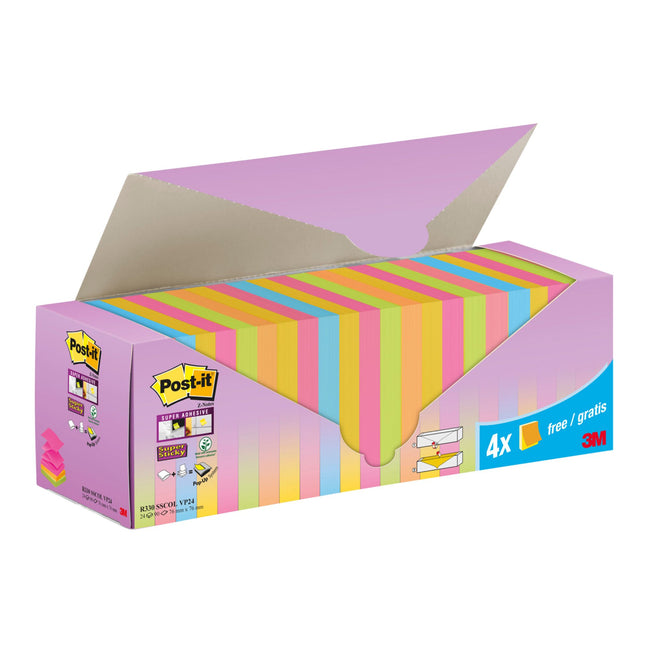 Post-it -  Memoblok 3m  z-note r330 ss 76x76mm assorti | 6 stuks