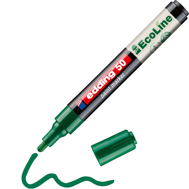 Edding EcoLine -  Paintmarker edding 50 eco waterbasis 2-3mm groen | 10 stuks
