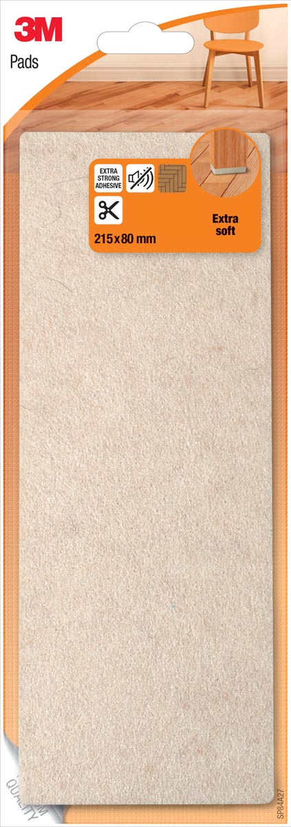 3M -  beschermende vloerpad, uit vilt, ft 21,5 x 8 cm
