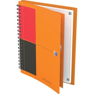 Oxford -  INTERNATIONAL meetingbook connect, stevige kartonnen kaft oranje, 160 bladzijden,ft B5, gelijnd