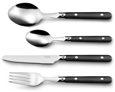 Pradel -   Essentiel bestekset Saxo, zwart, set van 16 stuks