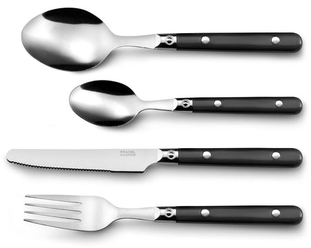 Pradel -   Essentiel bestekset Saxo, zwart, set van 16 stuks