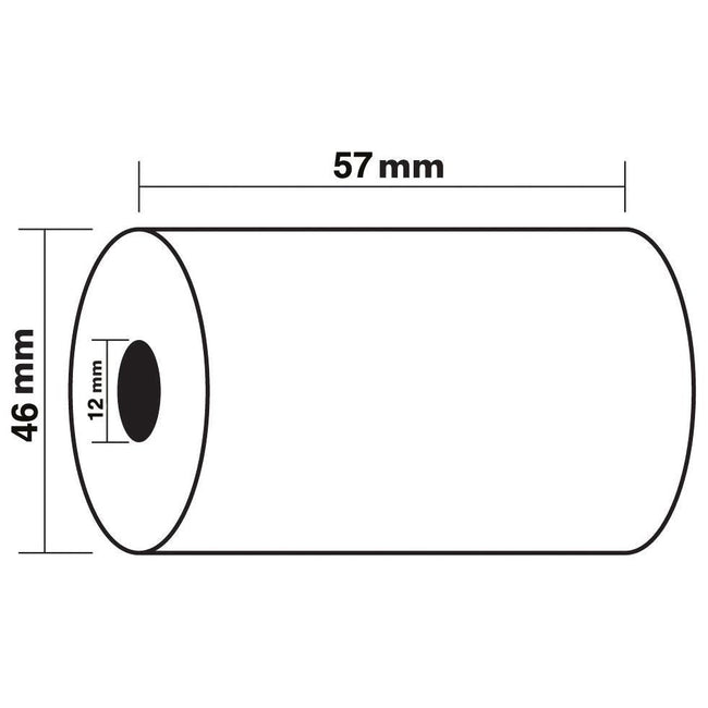 Exacompta - Rôle de calcul thermique FT 57 mm, D + -46 mm, trou d'arbre 12 mm, longueur 24 m, paquet de 10 rouleaux