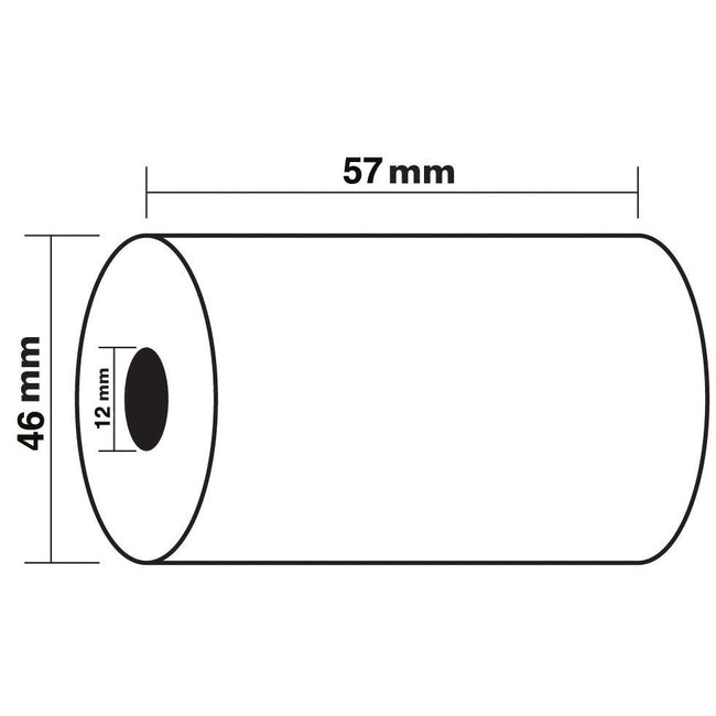 Exacompta -  thermische rekenrol ft 57 mm, D +-46 mm, asgat 12 mm, lengte 24 m, pak van 10 rollen