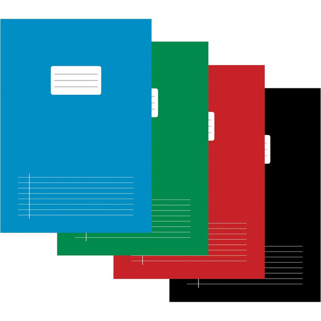 Klika - Carnet pour pi A4, ligné, 80 pages, avec première ligne, couleurs assorties, paquet de 5