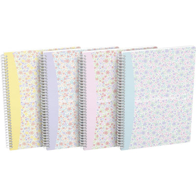 Oxford - Bloc spirale floral ligne b5 assorti