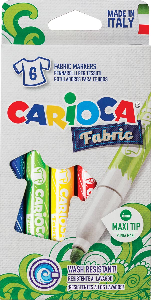 Cararioca - tissu de stylo textile carcioca, boîte de 6 pièces en couleurs assorties