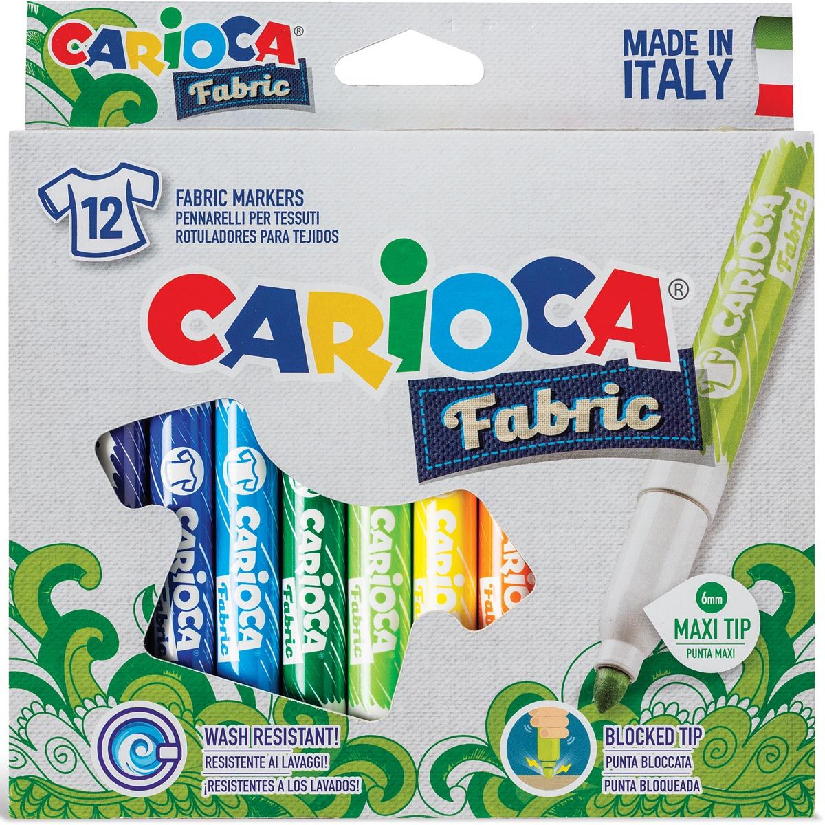 Carioca - Feutres textile set de 12 couleurs