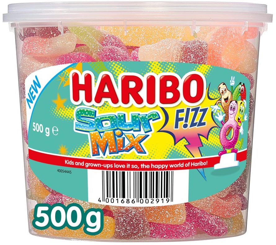 Haribo -  snoepgoed Zure mix, emmer van 500 g