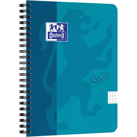 Oxford - Bloc spirale Touch A5 diamant 5mm 70 feuilles aqua