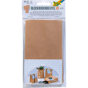 Folia - Papiertüte, 100 x 55 x 175 mm, 15er Pack, Kraft