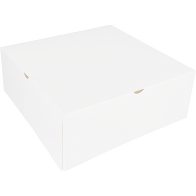 Klika - Boîte à pâtisserie | carton | 26x26x10cm | sans fenêtre | blanc | 100 pièces
