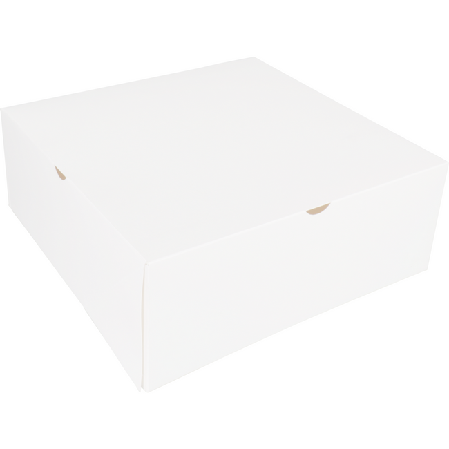 Klika - Boîte à pâtisserie | carton | 26x26x10cm | sans fenêtre | blanc | 100 pièces
