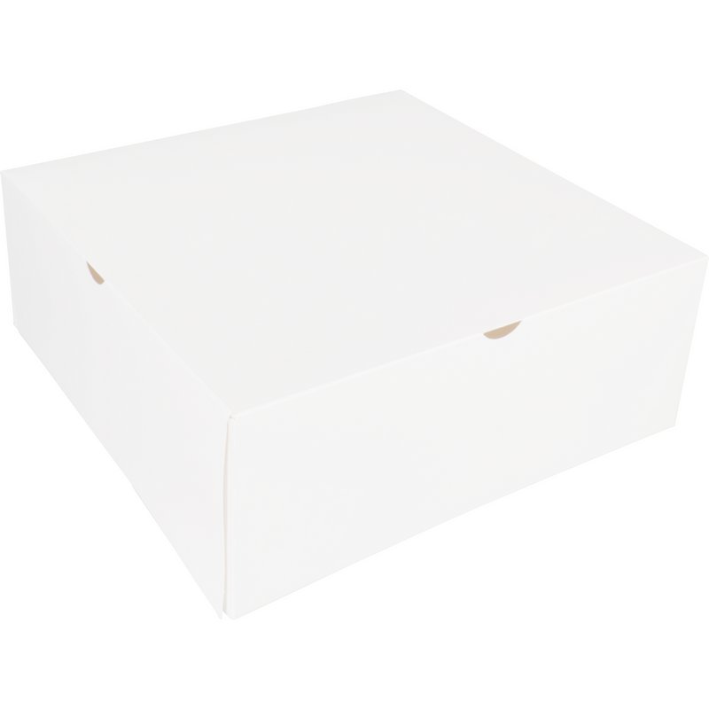 Klika - Boîte à pâtisserie | carton | 26x26x10cm | sans fenêtre | blanc | 100 pièces