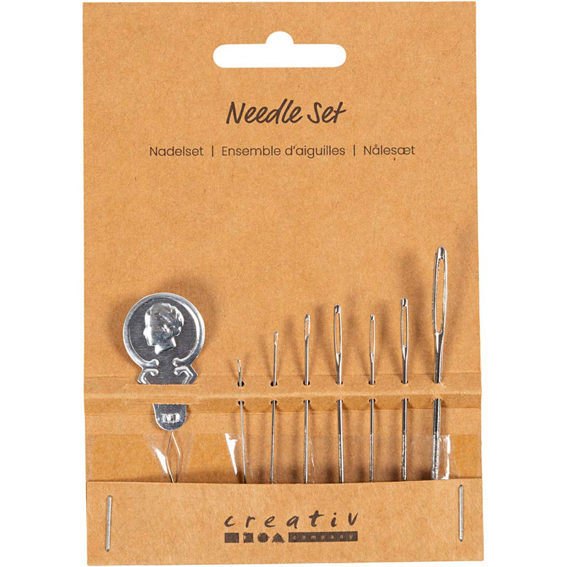 Creativ Company -  Naaldenset  blister 8 delen zilver