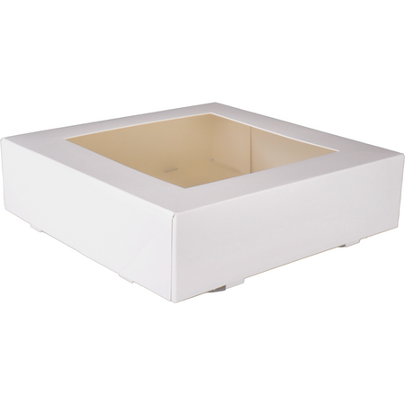 Klika -  Gebaksdoos | karton + PET | 19x19x5cm | met venster | wit | 200 stuks