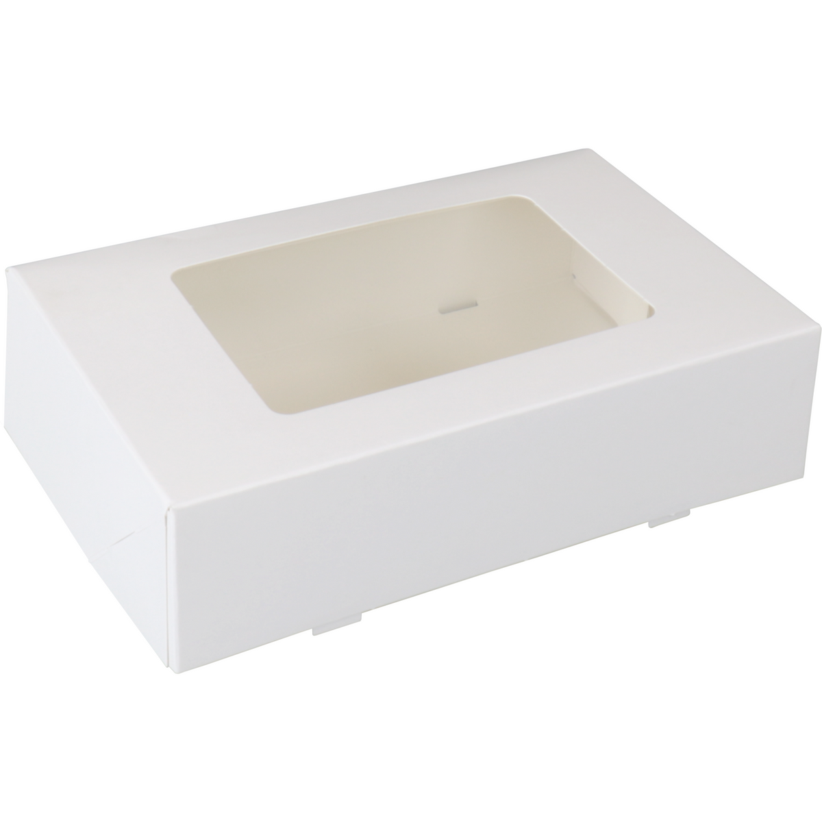 Klika - Boîte à pâtisserie | carton + PET | 19x12,5x5cm | avec fenêtre | blanc | 250 pièces
