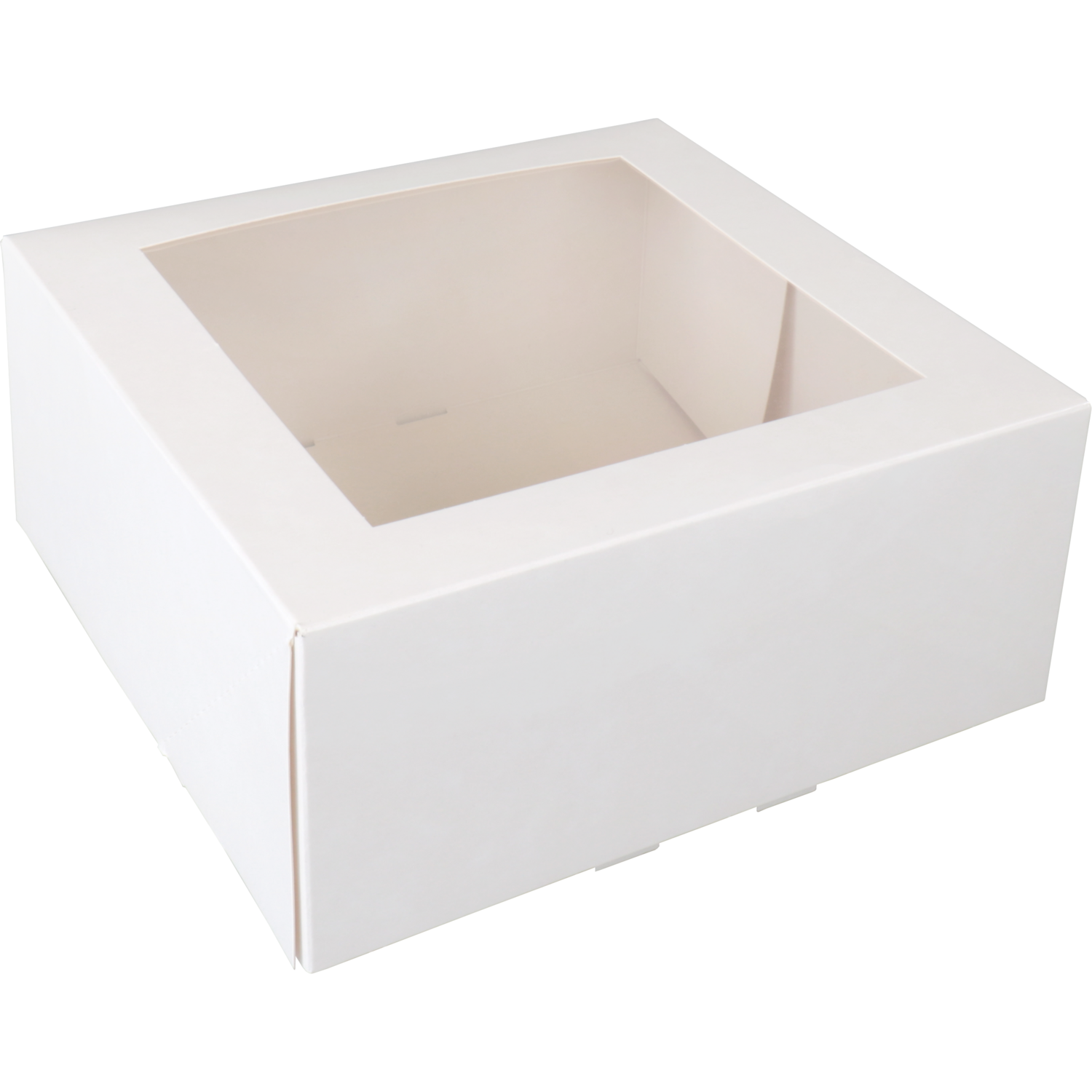 Klika - Gebäckdose | Karton + PET | 21x21x9cm | mit Fenster | weiß | 150 Stück