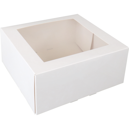 Klika -  Gebaksdoos | karton + PET | 21x21x9cm | met venster | wit | 150 stuks