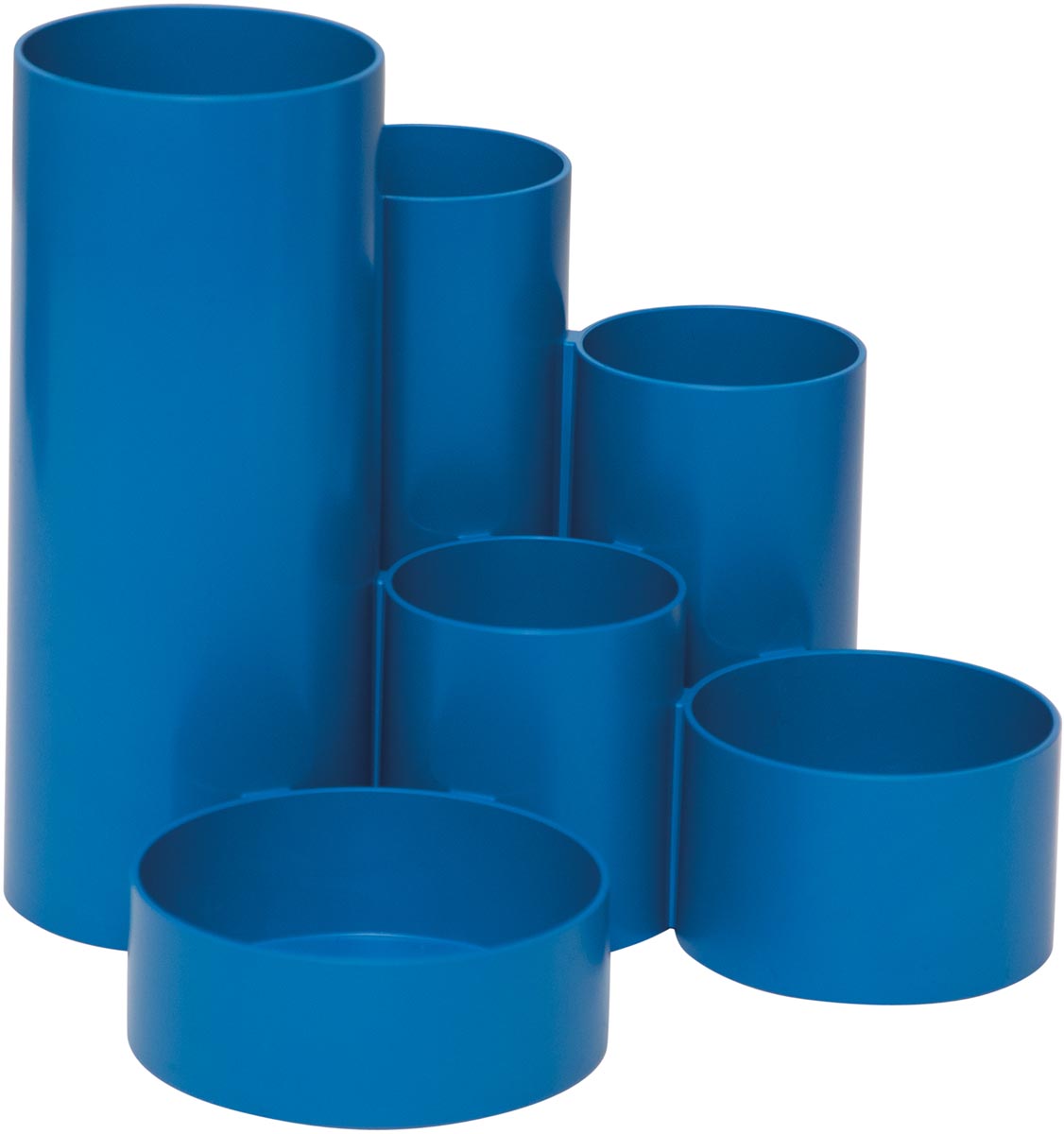 Maul - Tubeo Pen Box, 6 Fächer, Ø 15 x 12,5 cm für 85% aus recyceltem PS, Blau