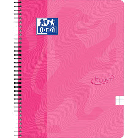 Oxford - Bloc spirale Touch A4 diamant 5mm 70 feuilles rose