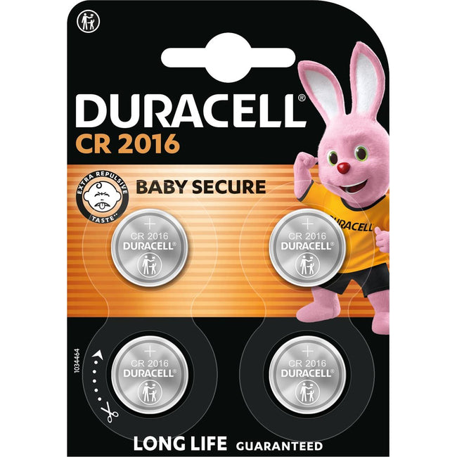 Duracell - pile bouton Specialty Electronics CR2016, blister de 4 pièces
