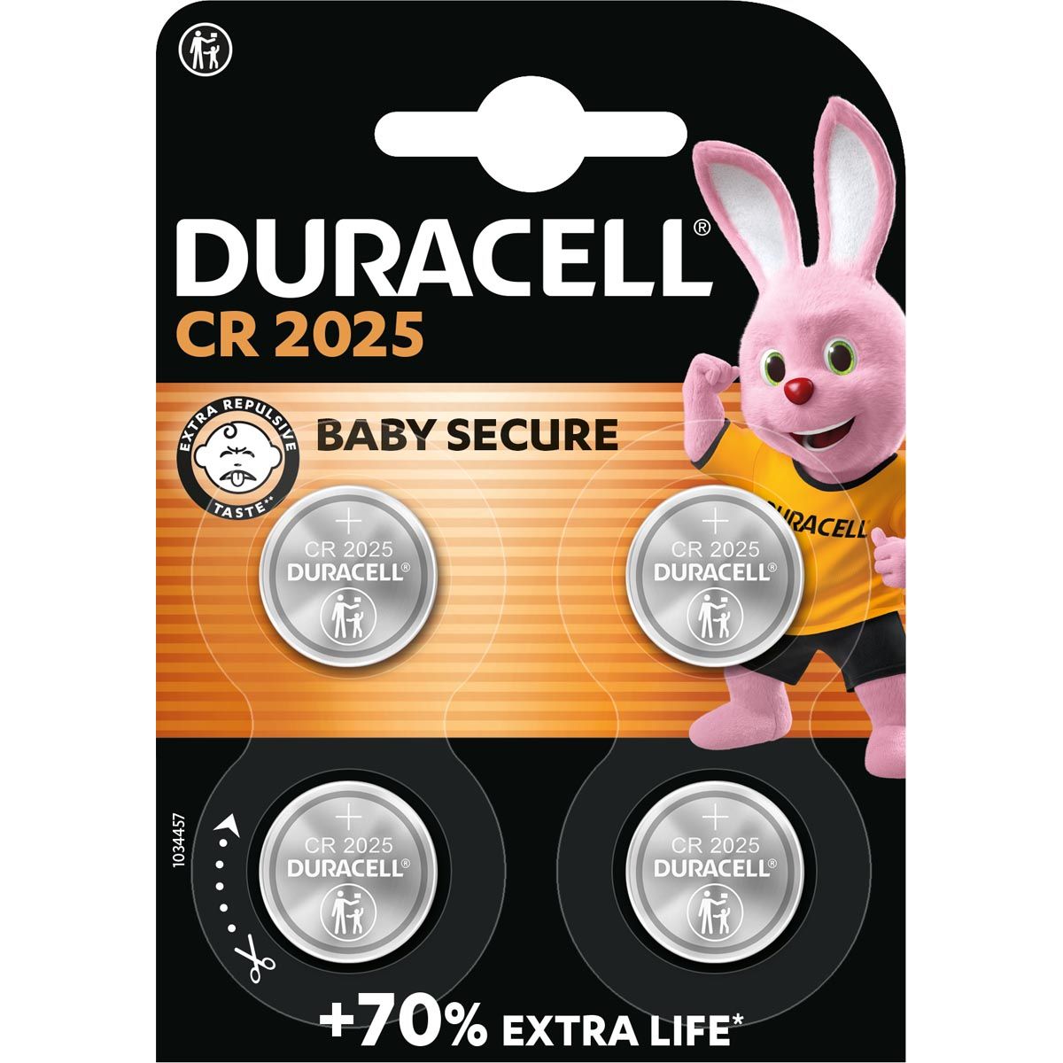 Duracell - Pile bouton Specialty Electronics CR2025, blister de 4 pièces