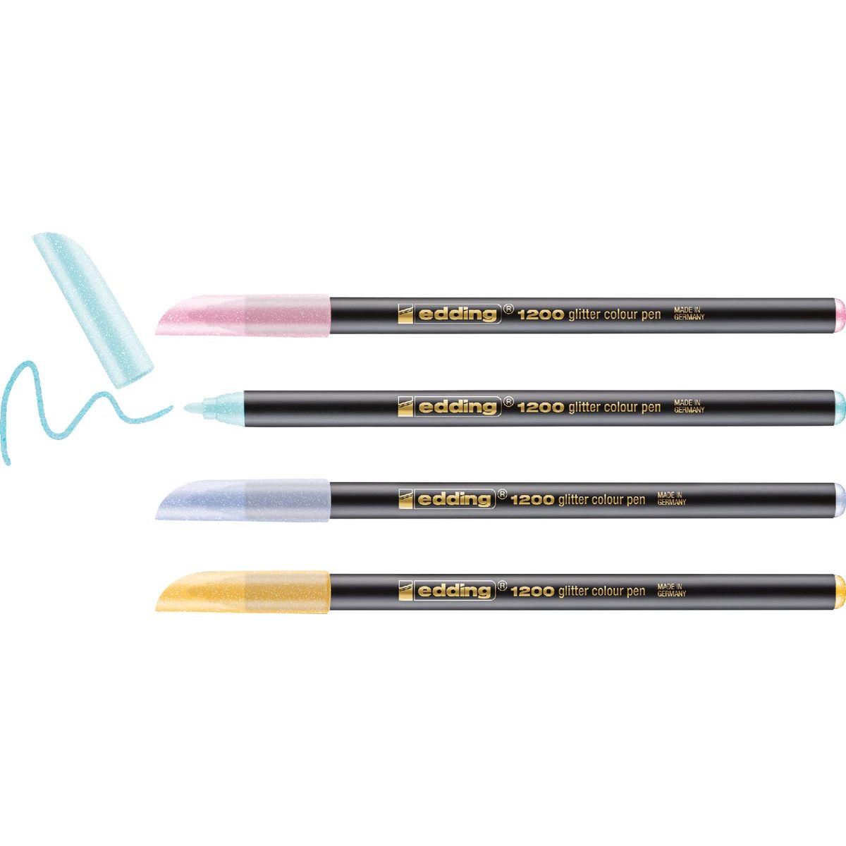 Edding - Fineliner 1200 pastel fin pailleté assorti lot de 4 pièces