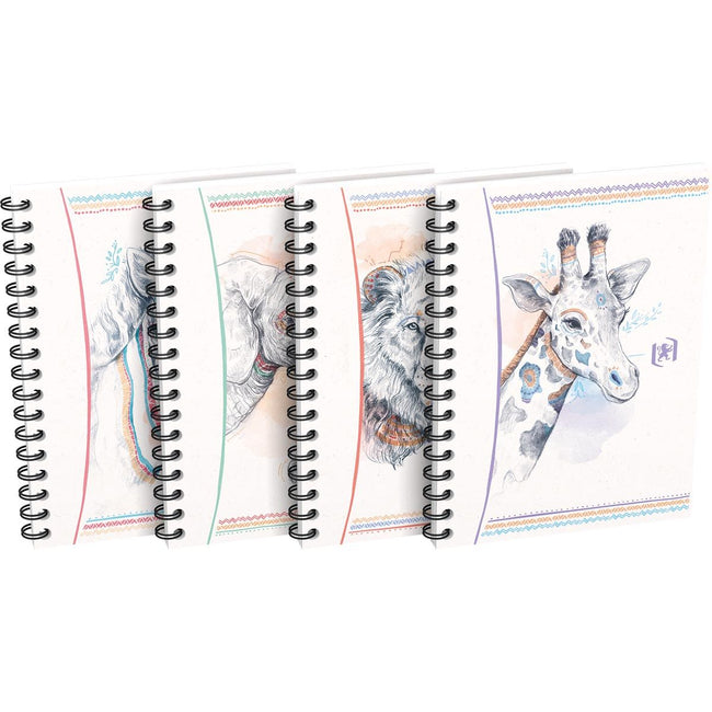 Oxford - Bloc spirale Boho, ft A6, 120 pages, quadrillé 5 mm, couleurs assorties