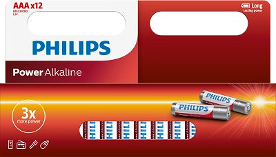 Philips - Alimentation alcaline 12 piles AAA