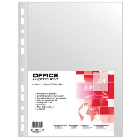 OFFICE products -   showtas, gekorreld, A4, 45 micron, pak van 100 stuks